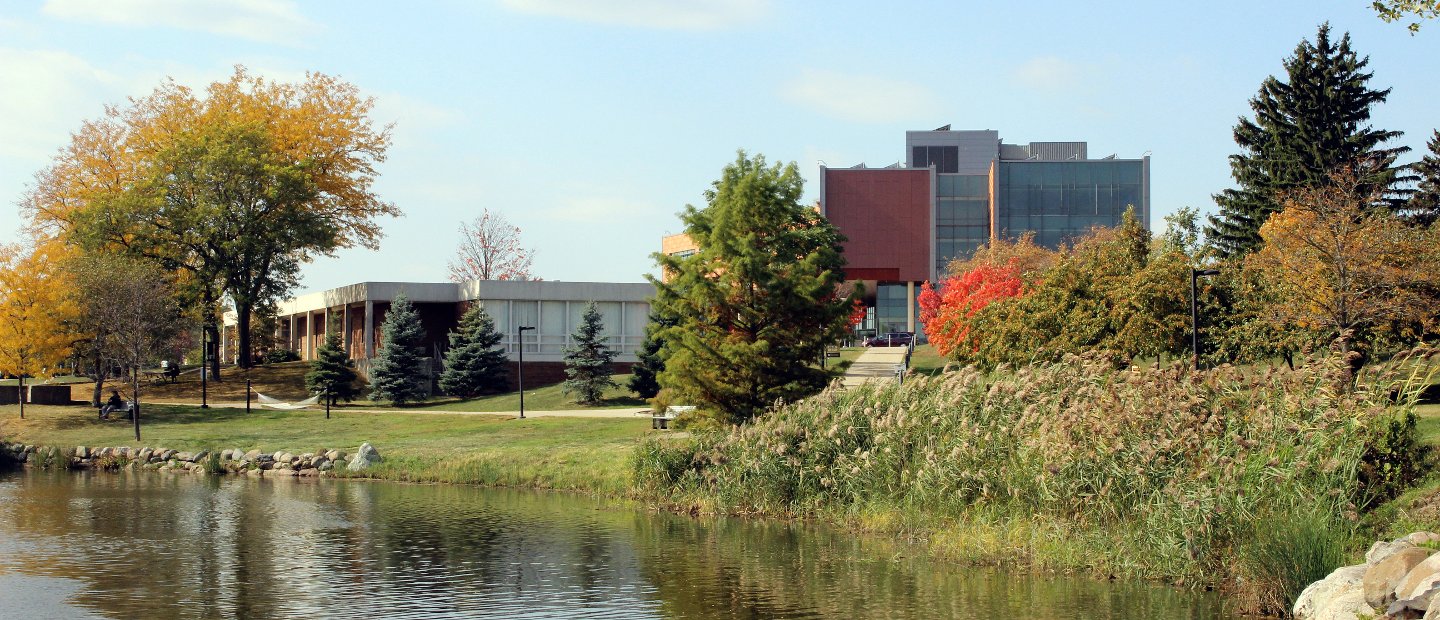 Oakland University campus in fall