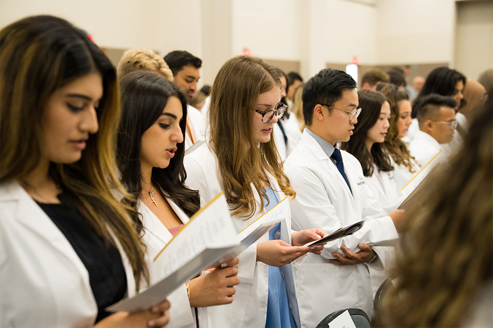 An image of OUWB students at the 2022 White Coat Ceremony