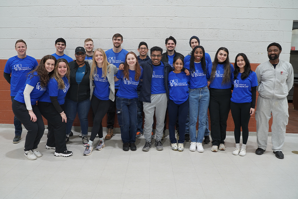 An image of the group of OUWB students who volunteered on Martin Luther King Jr. Day