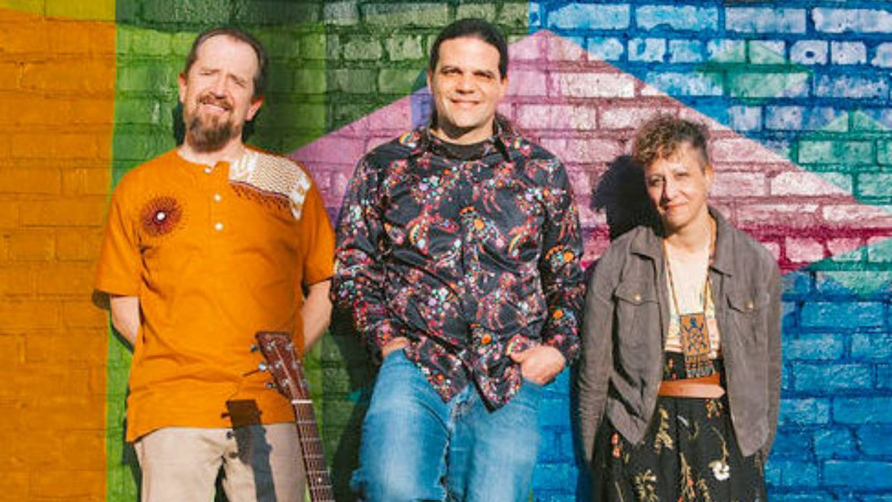 OU Peace Day image with Mark Stone (left) with Joe Reilly and Lesley-Anne Stone