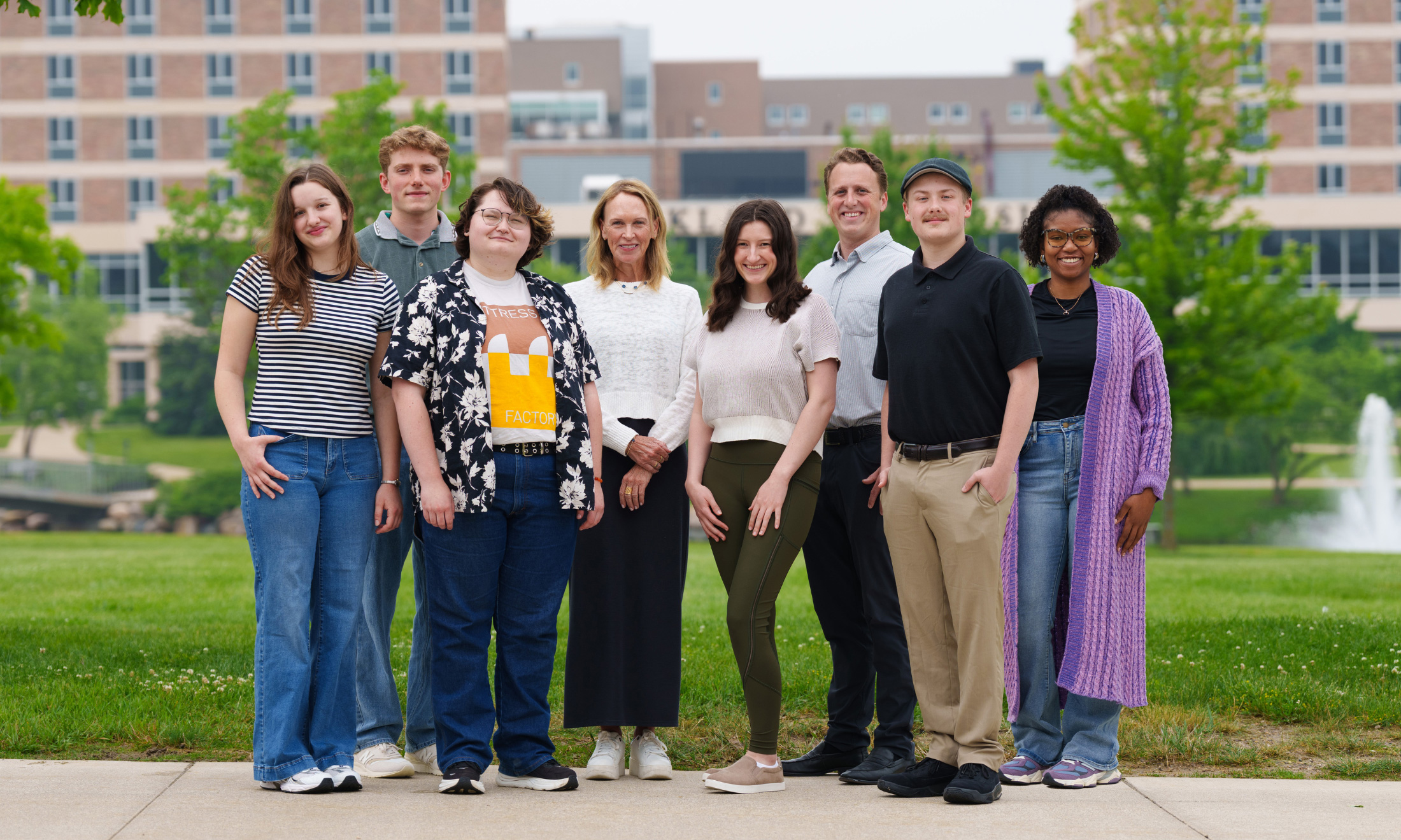 Group of students standing outside