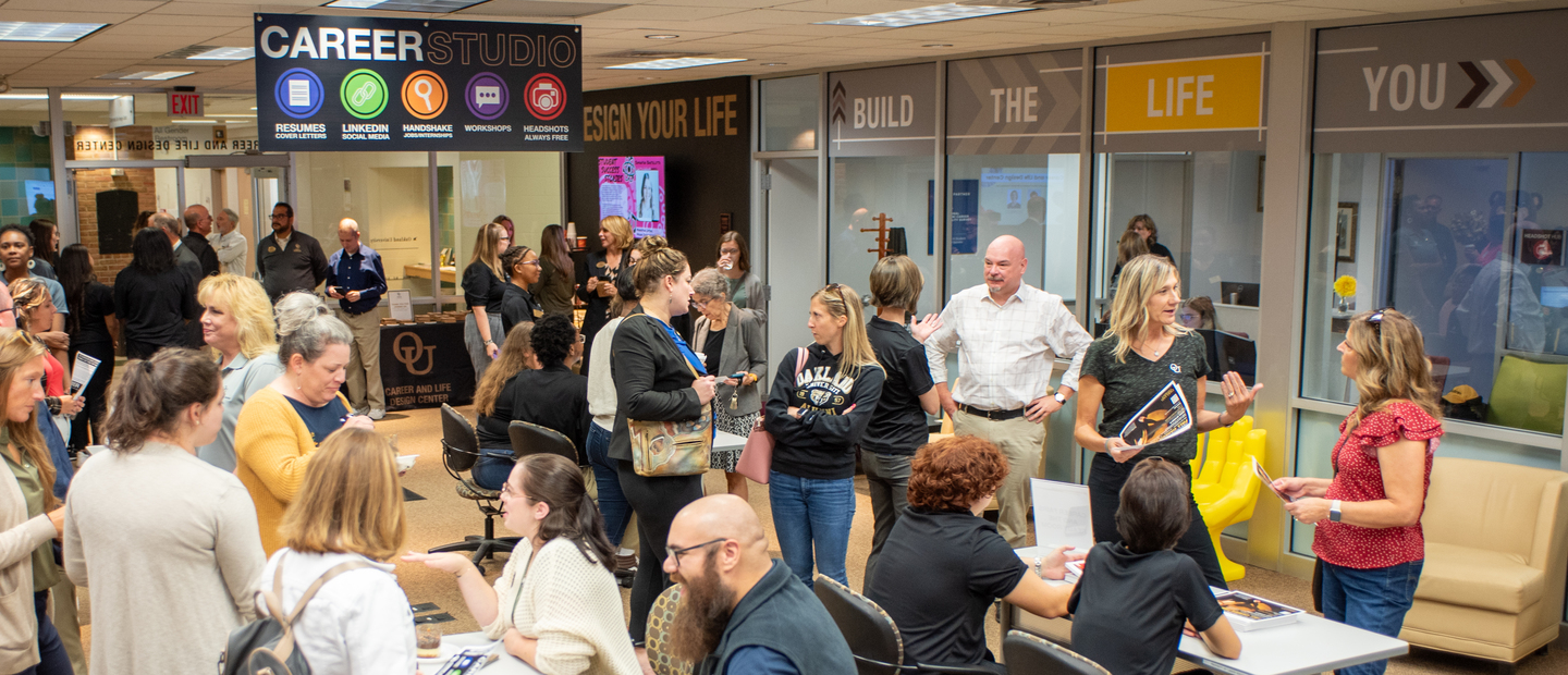 A busy event at the Career Studio at Oakland University
