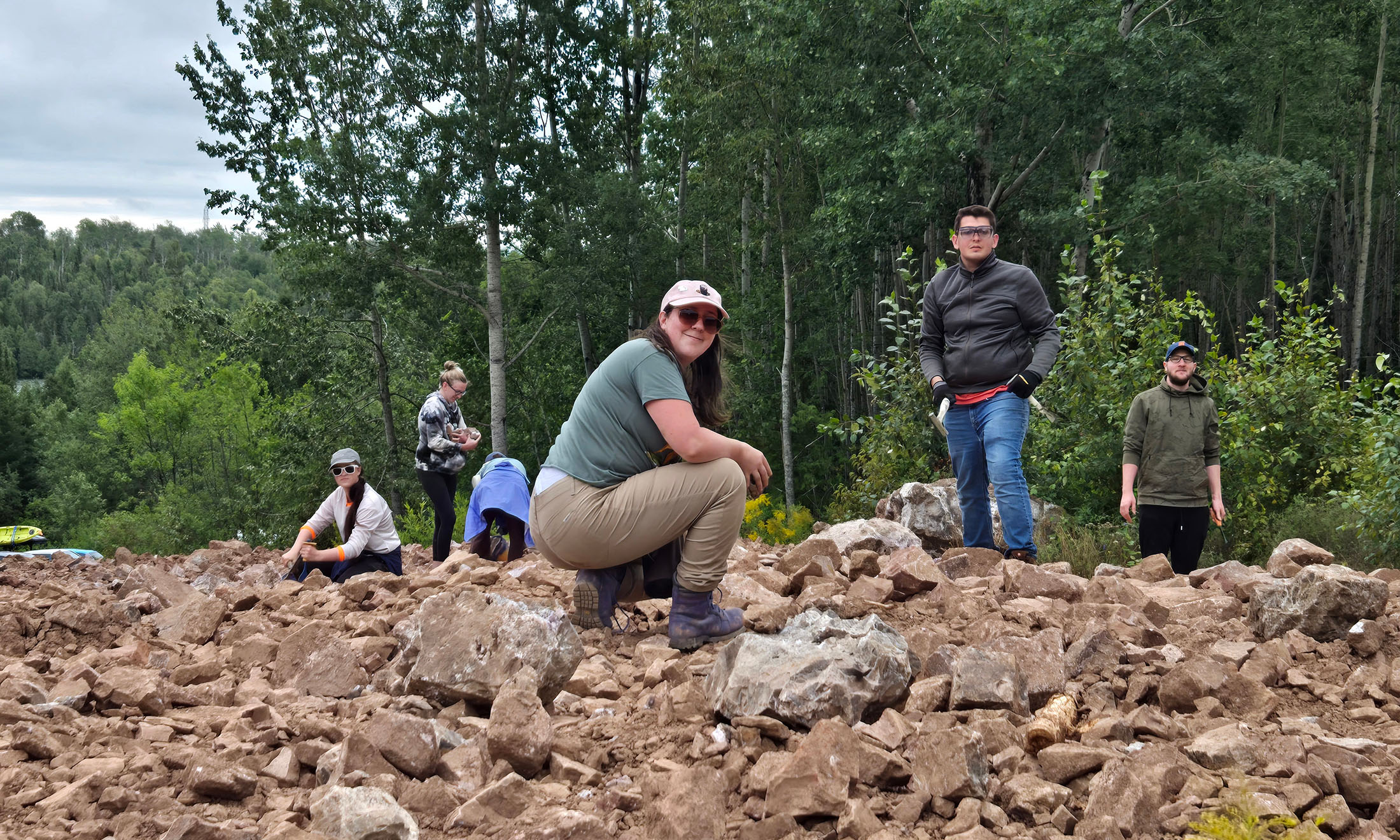 Environmental science students collect amethyst during a 10-day field trip.
