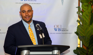 Jordan Nash at a podium