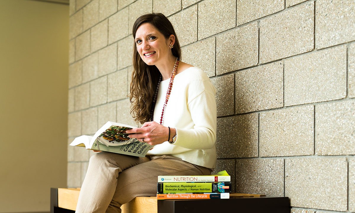 Amanda Lynch sitting in hallway
