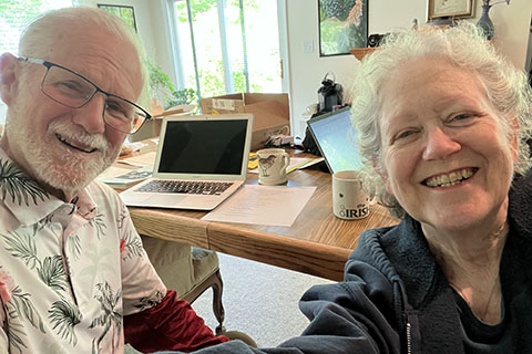 Michael Gillespie and Karen Sheridan smile at the camera.