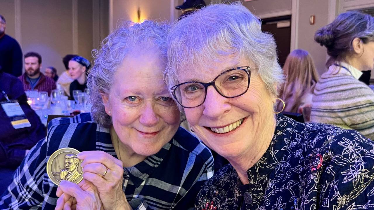 Distinguished Professor Emerita Karen Sheridan and Carolyn Gillespie