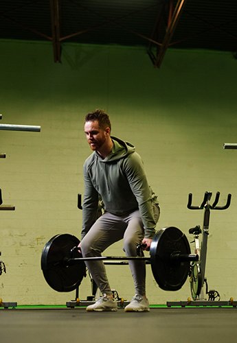 A person deadlifting