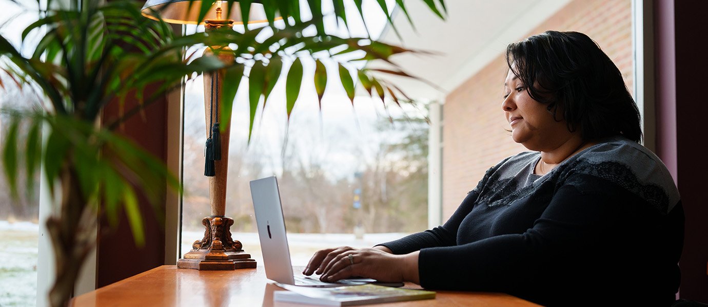 A person working on a computer