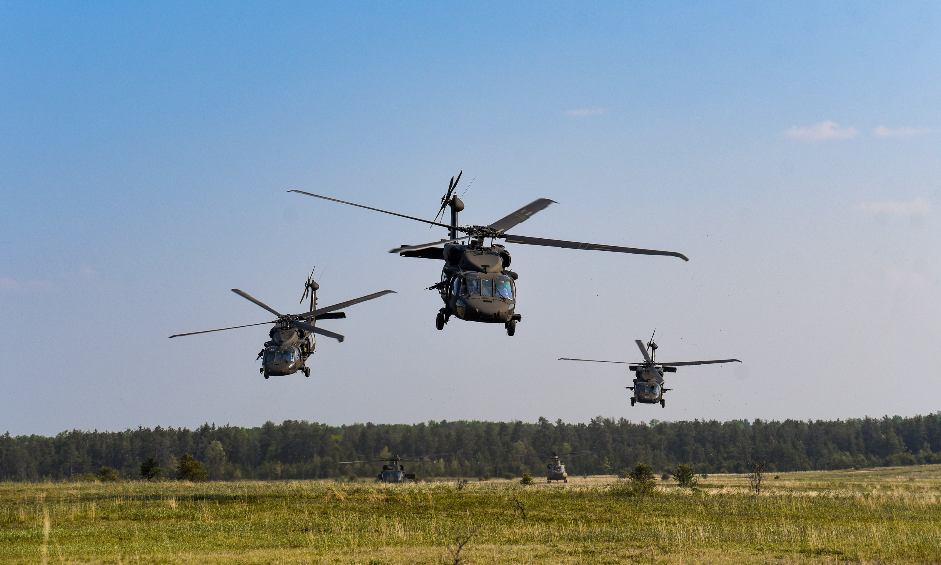Three helicopters