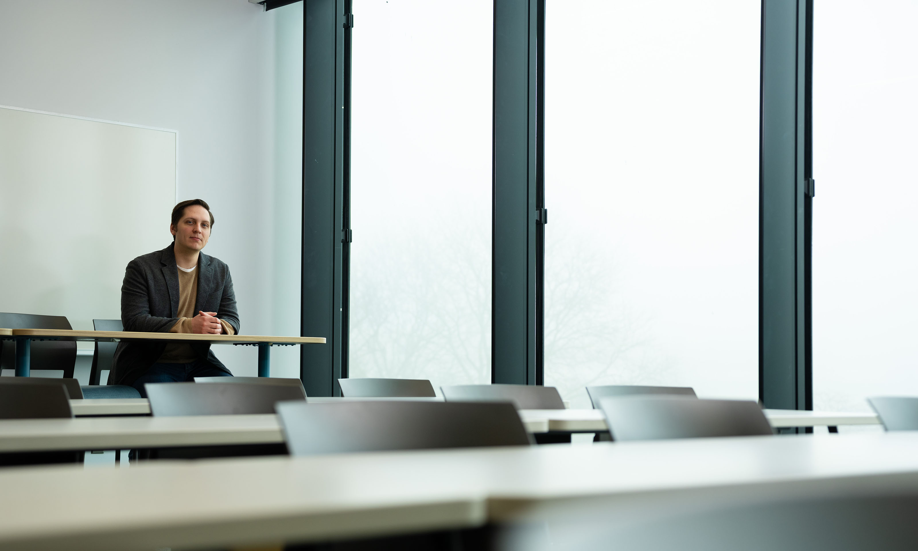 Man sitting in classroom