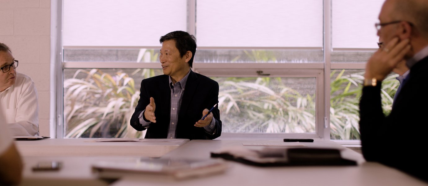 Men sitting at a table