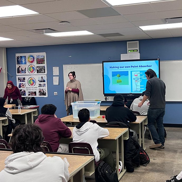 Students standing together