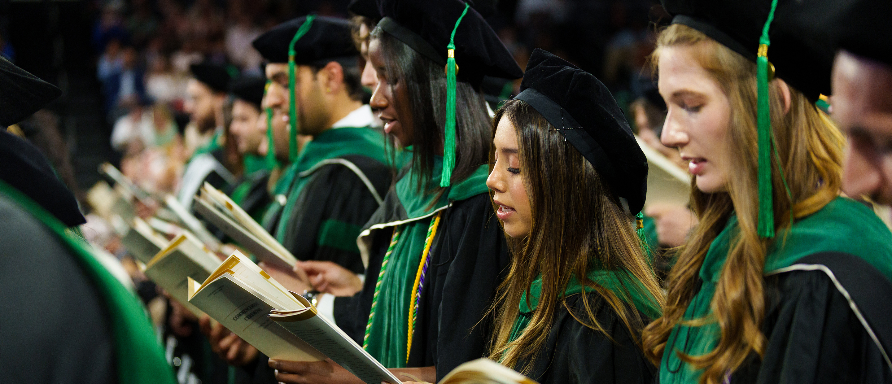 An image of students at commencement
