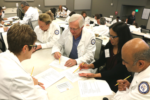 An image of a team building exercise