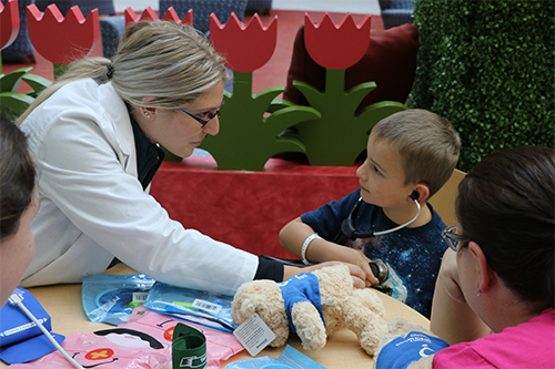 An image of a student with a patient