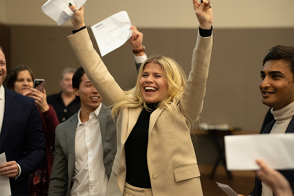 An image of a student celebrating 2023 Match Day