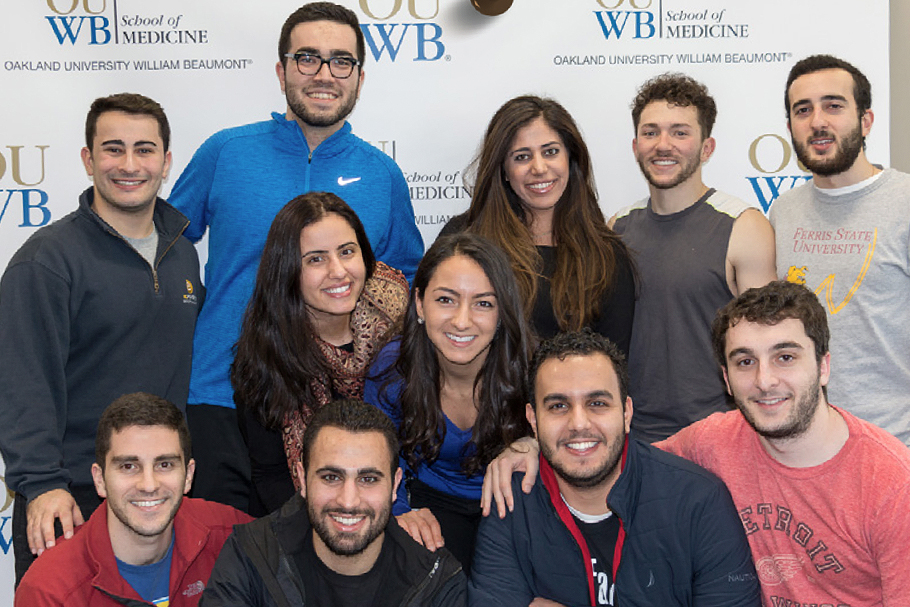 An image of OUWB students posing for a group photo