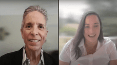 Professor Sarah Martin and Cindy Kainz on screen