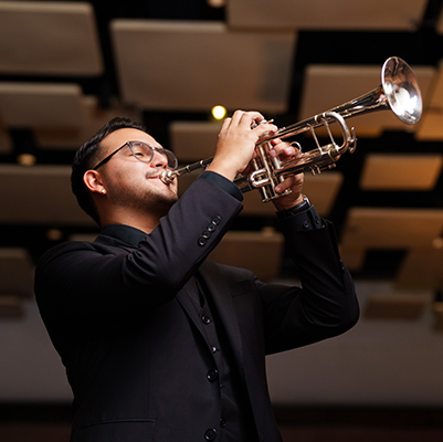 A man playing a trumpet