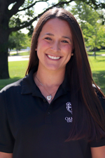 A professional headshot of Erika LeDonne in a black Oakland University shirt.