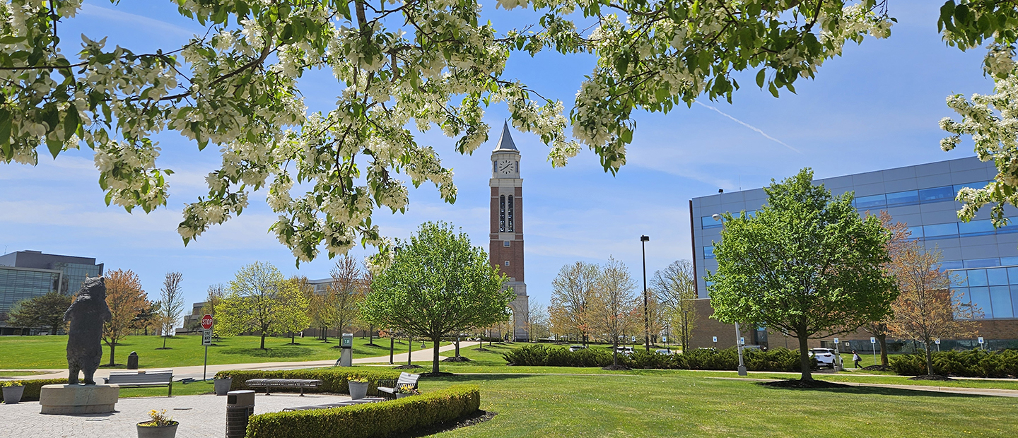 Oakland University campus in spring
